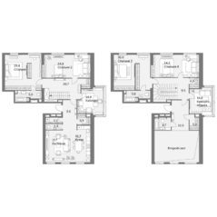 ЖК «Архитектор», планировка 5-комнатной квартиры, 252.00 м²