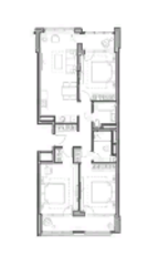 ЖК «UNO. Головинские пруды», планировка 4-комнатной квартиры, 90.10 м²
